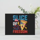 Invitation Slice Of Freedom 4 Juillet Pizza USA Drapeau Sungl (Debout devant)