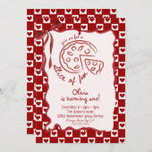 Invitation Slice of Fun  girl Birthday party (Devant / Derrière)