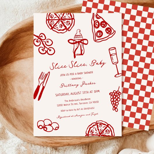Invitation Slice Slice Baby Italien Pizza Baby shower