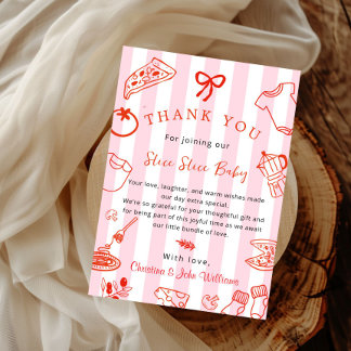 Invitation Slice Slice Baby Pizza Baby Shower Thank you Card