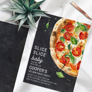 Invitation Slice Slice Baby Pizza moderne Premier anniversair