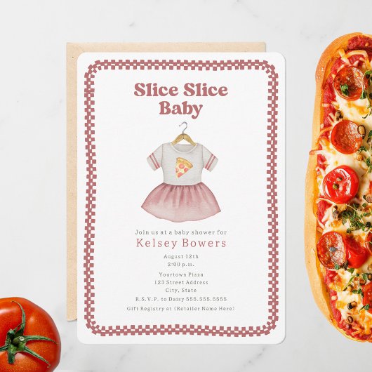 Invitation Slice Slice Girl Baby shower Pizza robe