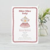 Invitation Slice Slice Girl Baby shower Pizza robe (Debout devant)
