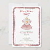 Invitation Slice Slice Girl Baby shower Pizza robe (Devant)