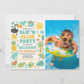 Invitation Slide de Slide de Boy Tropical Slip ’N’ Photo de f (Devant)