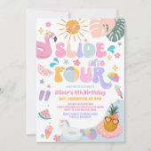 Invitation Slide Into Four Pool Party Summer 4th Birthday (Devant)
