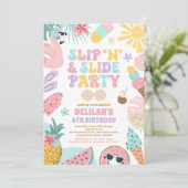 Invitation Slide 'n' Slide Splash Pad Summer Anniversday Part (Debout devant)
