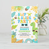 Invitation Slide 'n' Slide Splash Pad Summer Anniversday Part (Debout devant)
