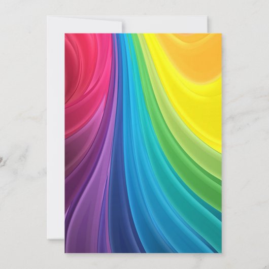 Invitation Slim Time Primaire arc-en-ciel fête d'anniversaire (Dos)