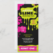Invitation Slime anniversaire ticket de fête admettre une inv (Devant)