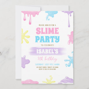 Invitation Slime fête d'anniversaire