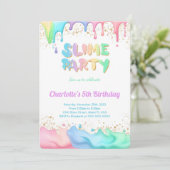 Invitation Slime fête d'anniversaire (Debout devant)