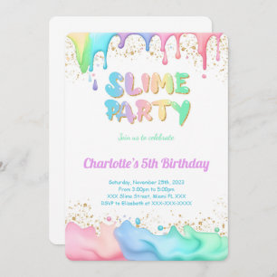Invitation Slime fête d'anniversaire