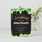 Invitation Slime Fun children Anniversaire fête (Debout devant)