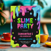 Invitation Slime Party coloré pour enfants