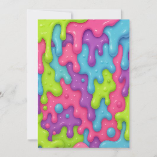 Invitation Slime Party coloré pour enfants (Dos)