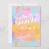 Invitation Slime Party Ombre Drithday Rainbow (Devant)