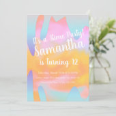 Invitation Slime Party Ombre Drithday Rainbow (Debout devant)