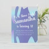 Invitation Slime Party Ombre Drivers Birthday Sparkle Blue (Debout devant)