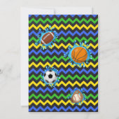 Invitation Slip bleu & Slide Sports Anniversaire Fête d'été (Dos)