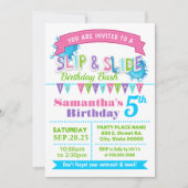 Invitation Slip et diapositive anniversaire bash rose turquoi (Devant)