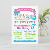 Invitation Slip et diapositive anniversaire bash rose turquoi (Debout devant)