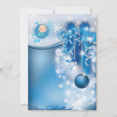 Invitation Sliver snowflakes winter wonderland baby shower  (Dos)