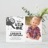 Invitation Sloth 1er anniversaire Photo Anniversaire Invitati (Debout devant)