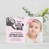 Invitation Sloth 1er anniversaire Photo Anniversaire Invitati (Debout devant)
