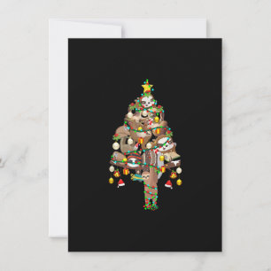 Invitation Sloth Christmas Tree Lights Xmas Lover Joyeux Slot