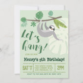 Invitation Sloth Hang Anniversaire (Devant)