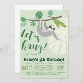 Invitation Sloth Hang Anniversaire (Devant / Derrière)