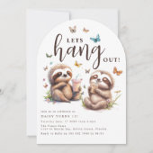 Invitation Sloth Laisse Détenir ! | Fête d'anniversaire (Devant)