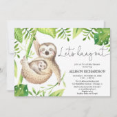 Invitation Sloth Mettons fin à l'baby shower sans distinction (Devant)