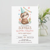 Invitation Sloth sloth-tastic kids birthday (Debout devant)