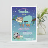 Invitation Sloth Stwood Party Anniversaire Films Turquoises P (Debout devant)