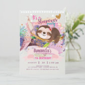 Invitation Sloth Teepee Invitation, Sloth Sleepover (Debout devant)