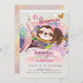 Invitation Sloth Teepee Invitation, Sloth Sleepover (Devant / Derrière)