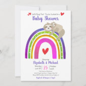 Invitation Slots Boho Rainbow Baby shower Moderne Cute Sweet (Devant)