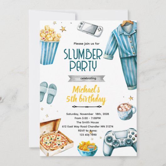 Invitation Slumber boy theme invite (Devant)