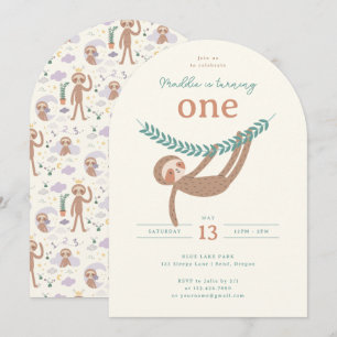 Invitation Slumberkins Paresseux Fête d'anniversaire