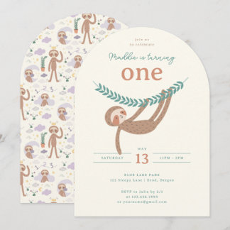 Invitation Slumberkins Paresseux Fête d'anniversaire