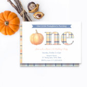 Invitation Smart Citrouille Madras Plaid Boy 1ère fête d'anni