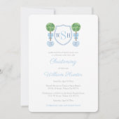 Invitation Smart Topior Monogramme Soirée de bébé (Devant)