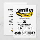 Invitation Smile est bon pour la santé 35e anniversaire Invit (Devant / Derrière)