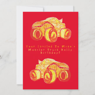 Invitation Smile Monster Truck Rally Anniversaire