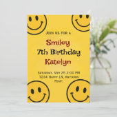 Invitation Smiley Birthday (Debout devant)
