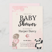 Invitation Smiling Bear Baby Shower Invite (Devant / Derrière)