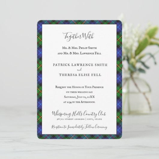 Invitation Smith Clan Tartan Scottish Plaid (Debout devant)