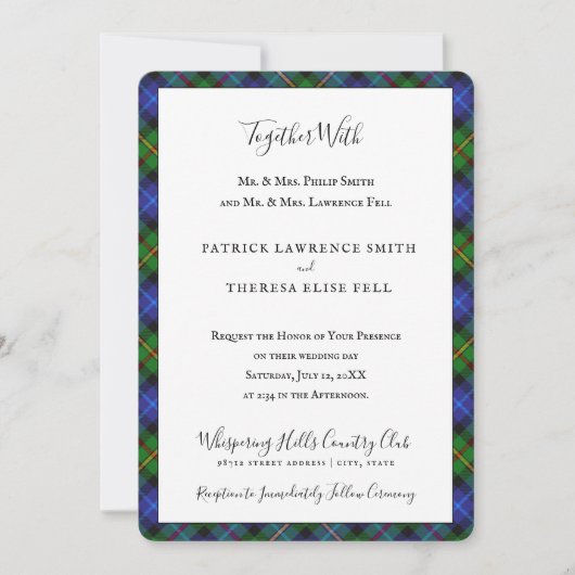Invitation Smith Clan Tartan Scottish Plaid (Devant)